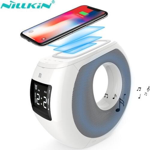 Nillkin Multi-functional qi wireless charger+bluetooth speakers+portable alarm clock+ HF Call+NFC Pair+LCD Display Cozy Simple