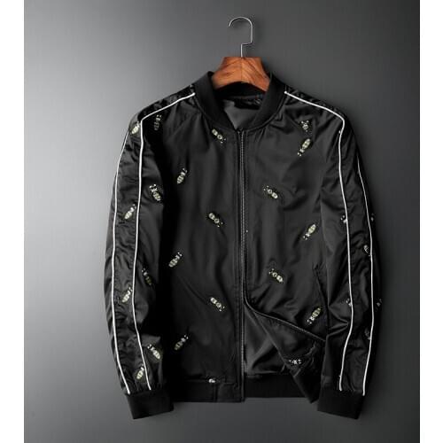 New Men luxury Rib Sleeve Embroidered Bees Bee Striped couple Baseball Coats & Jackets Abstract digital coat Motor #N245