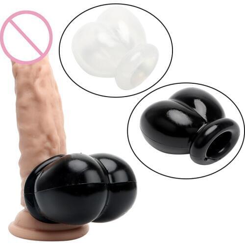 Soft Penis Sleeve Bondage Restraint Penis Sleeve Ball Bag Stretcher Chastity Cage Cock Ring Time Delay Toys For Man Sex Toys
