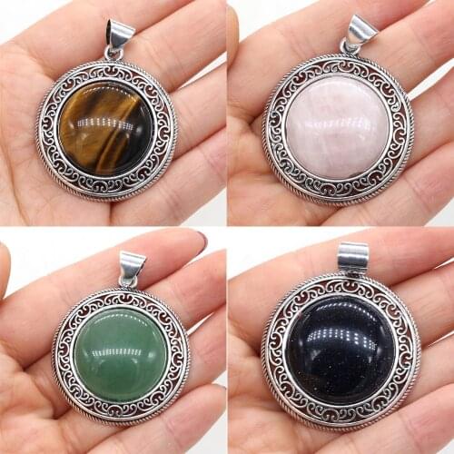 Natural Stone Antique Silver-Color Malachites Opal Red Crystal Charms for Pendants Jewelry Making Necklace Craft Supplies