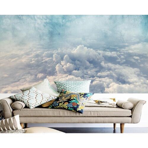 Papel de parede marbled Cloud sky aesthetic 3d wallpaper living room TV wall kitchen kids room restaurant bar custom mural