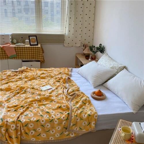 Fresh Four Seasons Blanket Summer Air-Conditioning Thin Blanket Exquisite Lock Coral Velvet Blanket Sofa Blanket Machine
