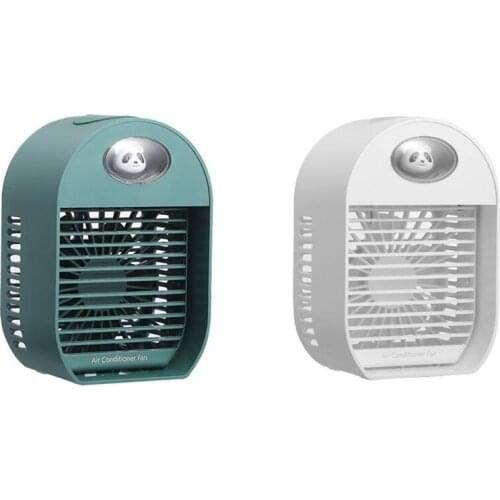 Mini USB Portable Air Cooler Fan Air Conditioner Light Desktop Air Cooling Fan Humidifier for Office Bedroom