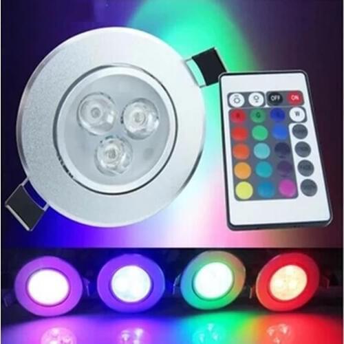Dimmable 3w RGB Led downlight light Ceiling Light 220V 230V 240V 110V Spot LED Ceiling Recessed Lights Indoor Lighting