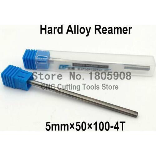 Free shipping 1PCS 5mm*100mm coating straight shank tungsten carbide reamer, Hard alloy reamer ,machine chucking steel K10