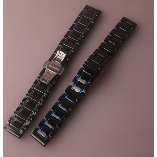Ceramic Watch Band for Samsung Apple 4 5 44mm 40mm Iwatch 6 SE 38mm 42mm Stainless Steel buckle Strap Bracelet Wristband Belt