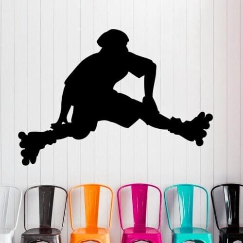 Roller Skating Wall Sticker Decal Posters Vinyl Wall Decals Pegatina Decor Mural Skating Car Inline Roller Skating Decal Sticker