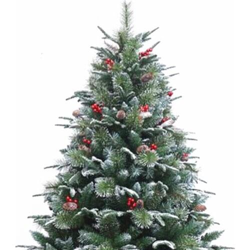 SantaClaus 1.2m/3.0m PE+PVC pine needle mixed Christmas tree with berries New Year Christmas Mall hotel decoration