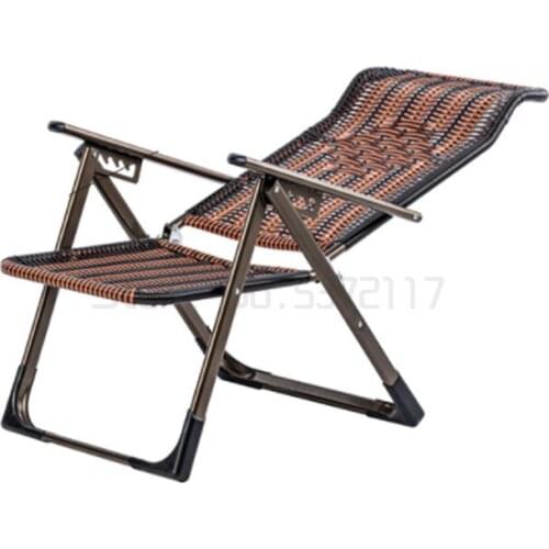 Recliner folding lunch break portable elderly balcony household summer cool chair back chair woven rattan chair