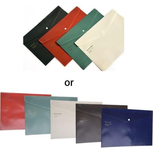 K92C Pack of 4 Retro File Folders Larger Capacity A4 File Organizer Bag Document Holder Waterproof for Home Office School