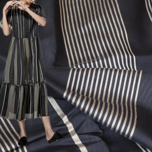 High quality mulberry silk rayon tissu Yarn-dyed fabric Summer Thin Dress Dresses, Skirts and Trousers patchwork