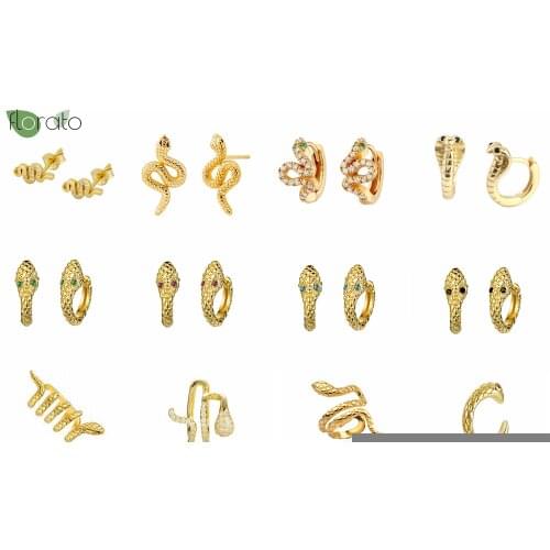 925 Sterling Silver Black Zircon Snake Earrings Punk Style Small Hoop Earrings for Women Prevent Allergy Earrings Jewelry