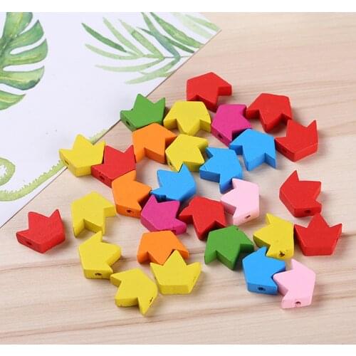 100pcs Children Educational Toys Wooden Stars Shaped Cartoon Multicolor Beads Handmade Accessoriess For DIY Craft Jewelry Making
