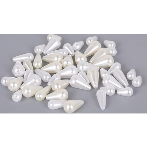 100pcs/lot ABS Simulated Pearl Waterdrop Beads Connectors For Earrings DIY Jewelry Making Findings Accessories Handmade Material