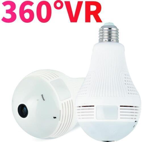 1080P Full HD Wi-Fi FishEye Camera 360 degree Bulb Light Mini VR Camera 3 MP Panoramic Wireless IP Camera Home Security Monitor