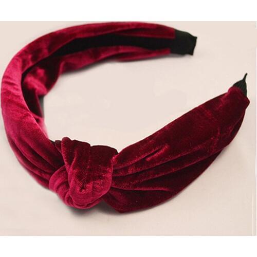 12pcs Elegant Korean Wide Velvet Headband Knotted Hairband Women Hair Ornaments