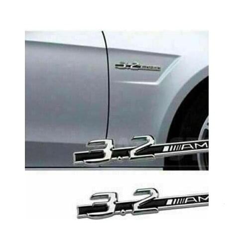 2pcs NEW Metal fit for 3.2 AMG GRILL BADGE or 2 FENDER BADGE CLK C63 SLK CLS