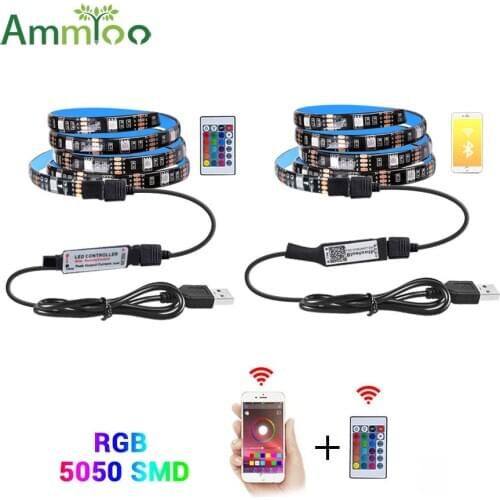 50CM RGB Wall Light Waterproof Patch 50505V RGB String Diode Flexible Carbon Belt Bluetooth Controller 24 Button Remote Control