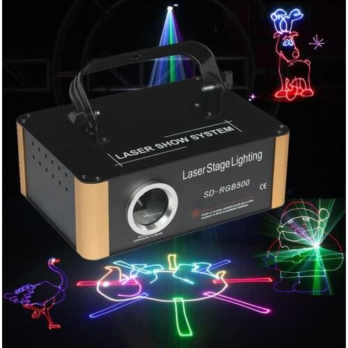 500MW RGB DJ Disco DMX512 SD Card Animation Laser Scanner