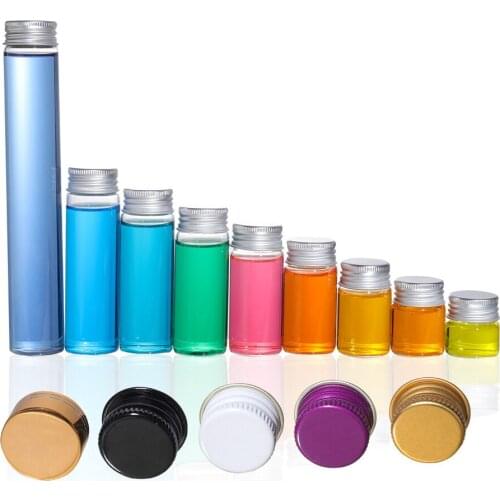 800pcs 5/6/8/10/12/15/20/25/35ml Cute Clear Glass Bottles with 3Color Screw Cap Empty Spice Bottles Jars DIY Crafts Vials