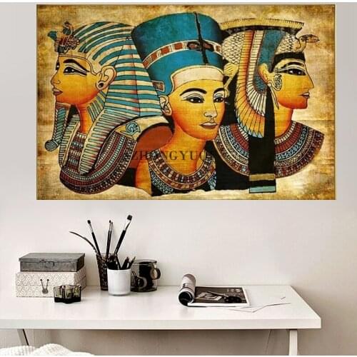 Africa Ancient Egypt Women Canvas Painting Retro Posters and Prints Wall Art Pictures for Living Room Wall Decoration Cuadros