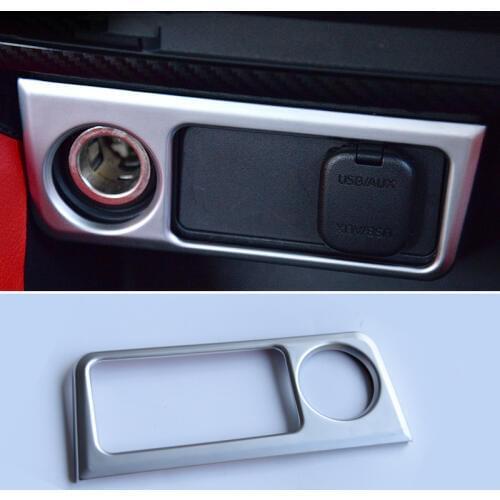 Car Vehicle USB Port Cigarette Lighter Decoration Panel Cover Trim For Mazda CX-5 CX5 2015 2016 Car-styling Accessory ABS Chrome