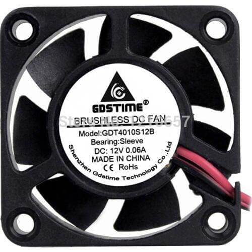 50PCS LOT Gdstime 4CM 40mm x 40mm x 10mm DC 12V 2P Brushless Cooling Fan