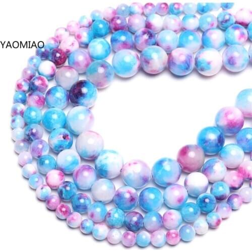 Wholesale Natural Stone Purple Jades Beads 4 6 8 10 12 MM Bracelet Fit Diy Charm Beads For Jewelry Making Beige