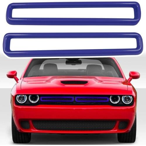 Chuang Qian 2x Front Grille Inserts Cover Trim Exterior for 2015-2020 Dodge Challenger Blue