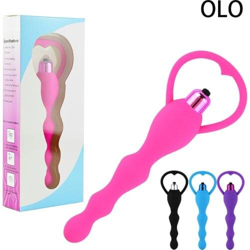 Long Anal Plug Vibrators for Women Men Butt Sex Toys Adults Female Male Prostate Massage Soft Silicone Beads Erotic Machine Shop