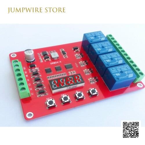 DRM04/ 4-way Multi-function Relay Module / Delay / Self-lock / Cycle / Timing / Linkage / Control Module