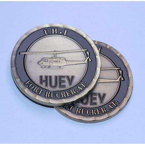 Huey Helicopter UH-1 Fort Rucker Army Challenge Coin