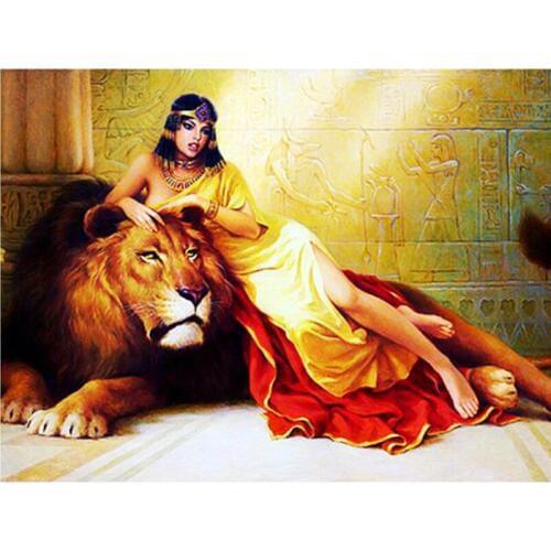 Kexinzu Full Square/Round 5D Diy Diamond Painting Cross Stitch "Lion Girl" Diamond 3D Embroidery Mosaic A9