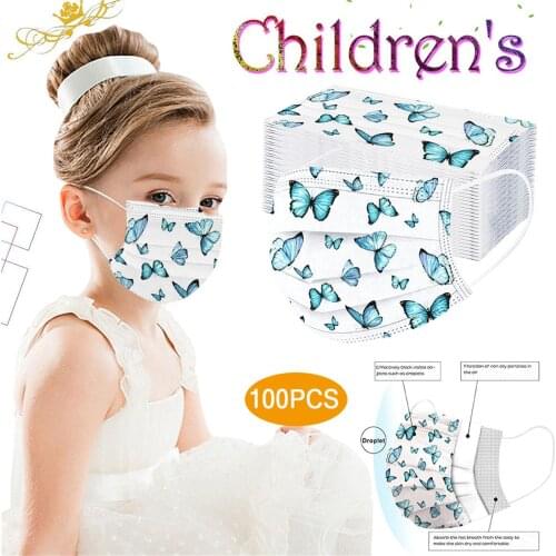 10/20/50pc Child Butterfly Mask For Kids Disposable Face Masks 3layer Anti-dust Breathable Masks For Girls Outdoor Decoration