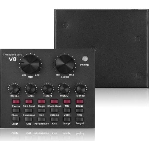 Multifunctional Live Sound Card for Singing/Live Broadcasting/ Recording Voice and Music Compatible with iOS/Android/Windows