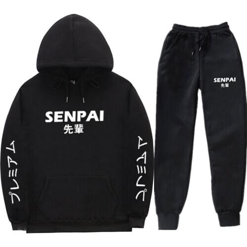 Japanese streetwear Hoodie set Tracksuit Men Thermal Sportswear Sets Hoodies and Pants Suit Casual Sweatshirt Sport Suit