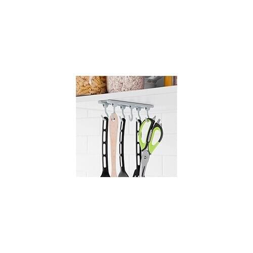 Nail free adhesive type cabinet top rotatable 6 connecting hook Storage rack 20.2*5cm