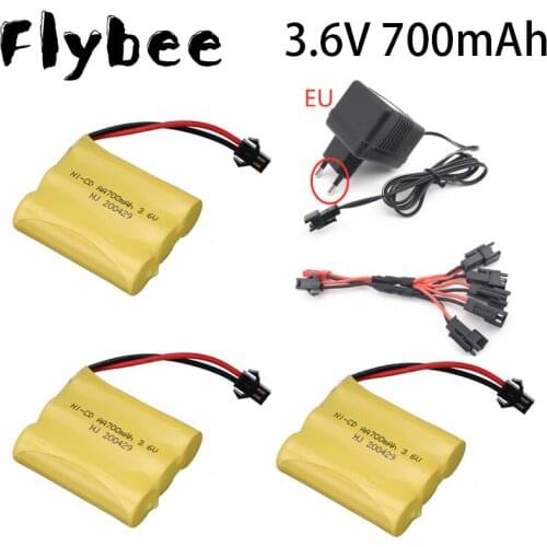 3.6v 700mah NiCD Battery with charger SM Plug For Rc toy Car ship robot rechargeable AA 3.6V 700 mah Battery