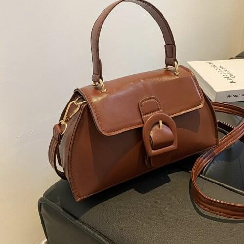 2021 New women bag Fashion split Leather Shoulder Messenger Bag Retro handbag Solid Color Flap Crossbody Bag Mini Purse