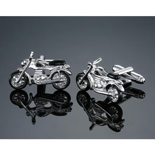 Novelty silvery Motorbike Design Cufflinks High Quality Enamel Cuff links motorcycle style cufflinks for mens shirt cufflink