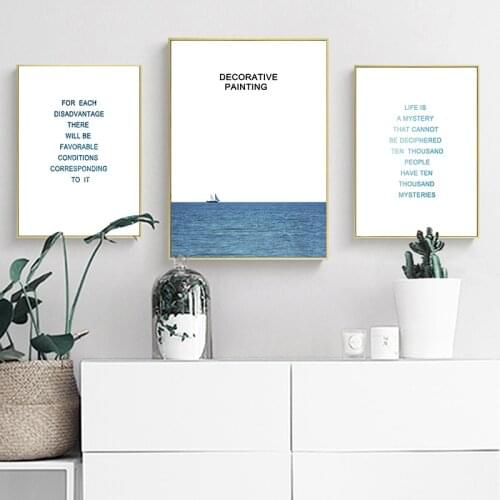 Simple Sailing Boat Posters Letters Canvas Painting Posters And Prints Living Room Bedroom Wall Art Pictures Home Decoration