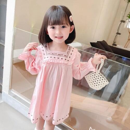 Dress For Girls Embroidery Girls' Dresses Casual Style Children Dress Spring Autumn Girls Costumes Kids