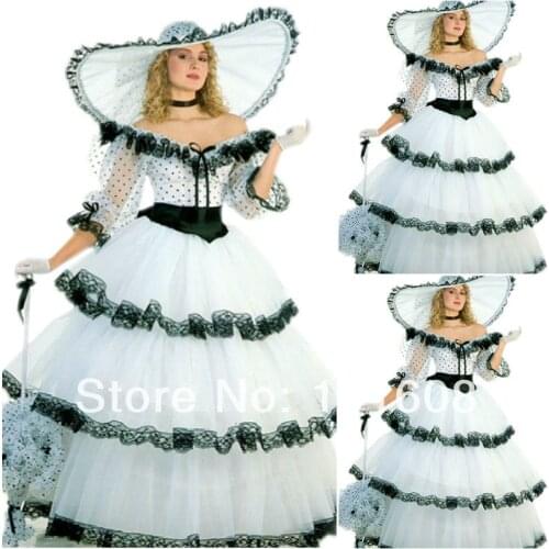 1860S Victorian Corset Gothic/Civil War Southern Belle Ball Gown Dress Halloween dresses US 4-16 V-1170