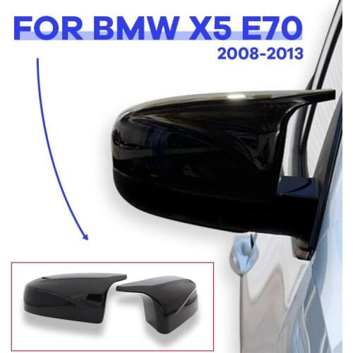 Painted side car Glossy Black M style Rearview Mirror cover Caps Replacement For BMW x5 E70 2008-2013