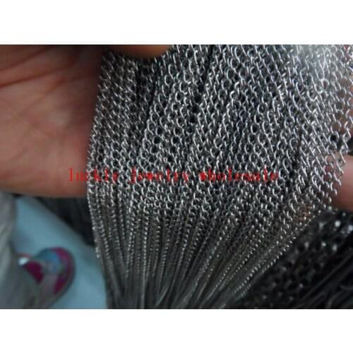 Retail Price Lot 20meter in bulk on sale 2mm Thin Link Chain Stainless Steel Fashion Jewelry Finding Chain DIY Marking