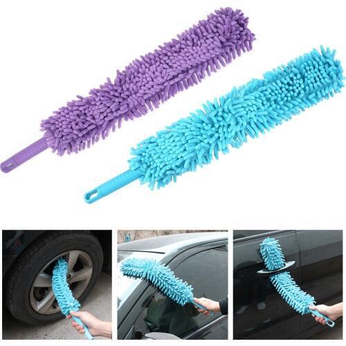 LEEPEE Dust Remover Car Duster Soft Microfiber Wheel Tire Cleaner Chenille Car Wheel Wash Brush Car Washing Tool Long