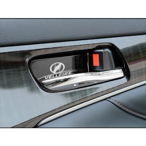 Car Interior Door Handle Ornament for Toyota Vellfire Stainless Steel Accessories Car Styling 2pcs
