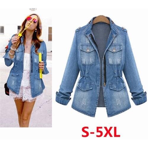 High Quality Denim Jackets Women 2021 Autumn Fashion Long Sleeve Jeans Coat Casual Denim Outwear Tops
