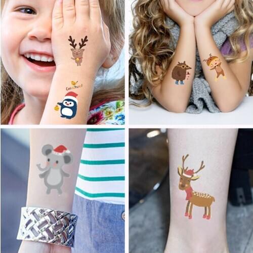 1pc kids gift Temporary Cartoon Tattoo Stickers Party Decoration Christmas Carnival Party New Year Decor Christmas Decorations