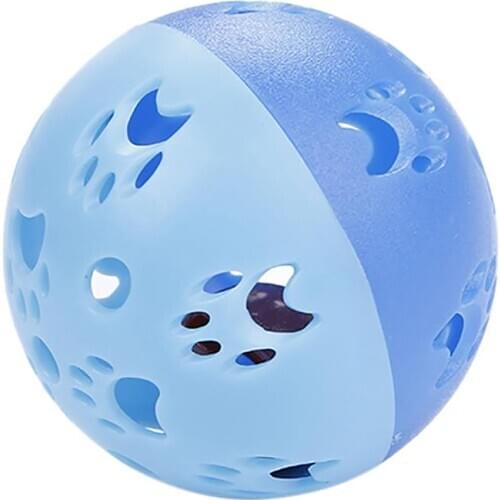 1pc Cat Ball Toy Interactive Paw Design Plastic Cat Ball Kitten Toy Ball With Bell Interactive Tool Pet Supplies Cat Accessories